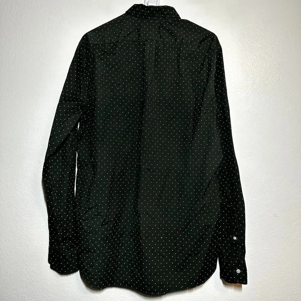 J. Crew Secret Wash Cotton Poplin Shirt Button Down Classic Fit Stretch Green LT